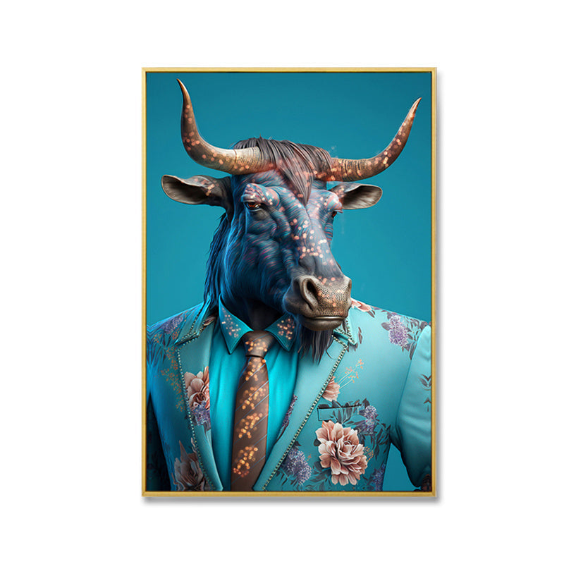 Animals in Suit Bling 3D Prints with Gold Frame 60 x 90