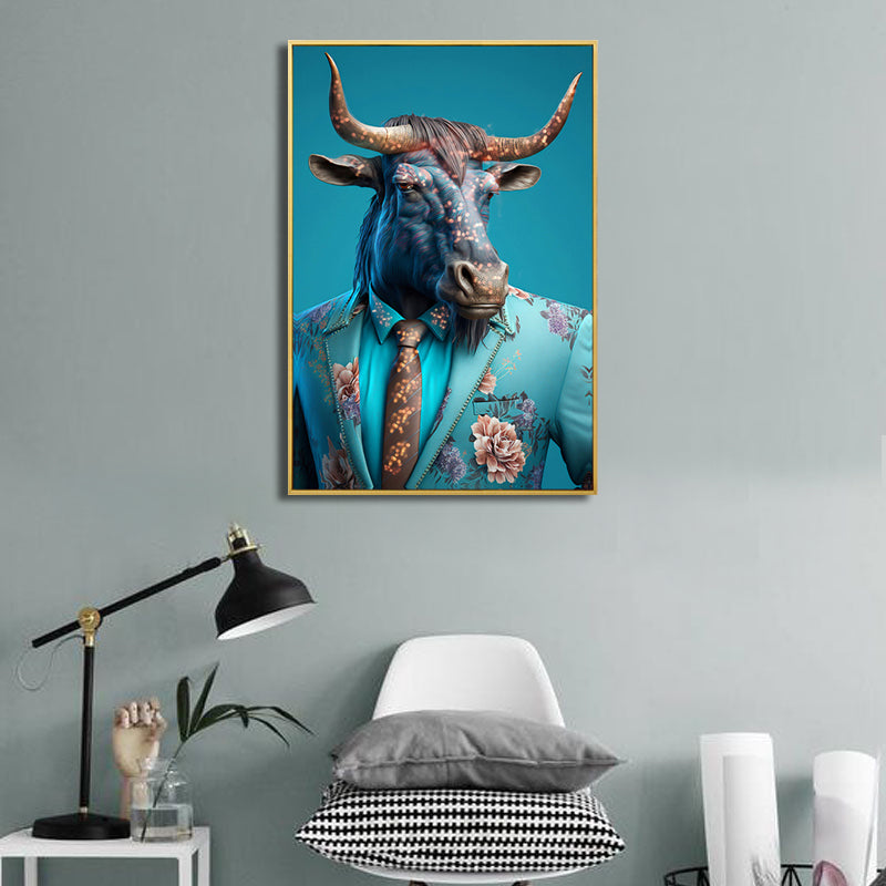 Animals in Suit Bling 3D Prints with Gold Frame 60 x 90