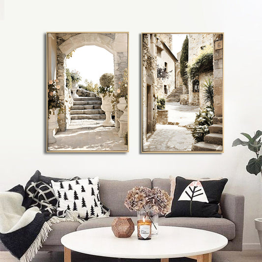 Tuscan Canvas Brushed Print with Light Natural Frame 60 x 90