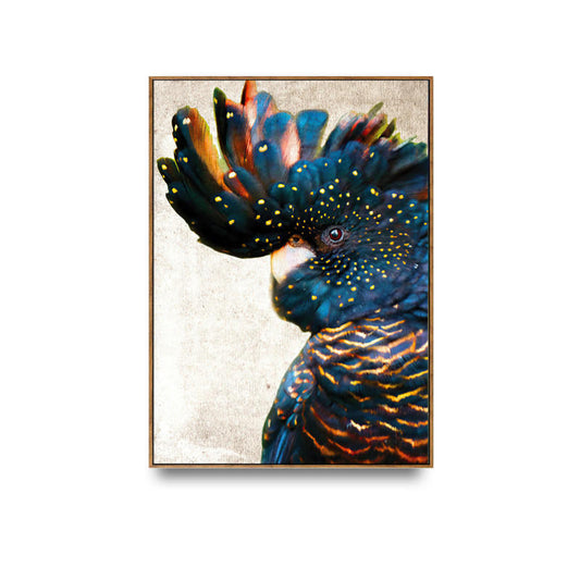 Black Cockatoo R Framed Canvas Print 70x90