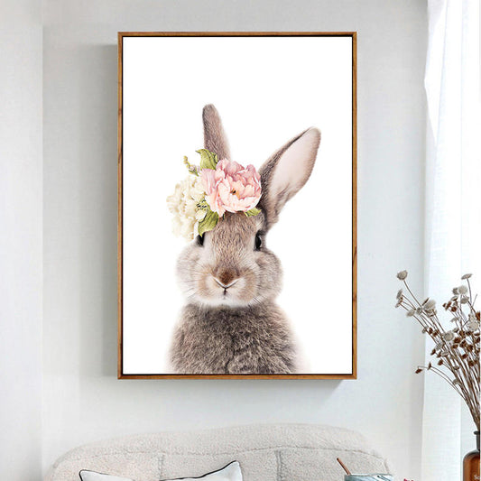 Bunny Front Framed Canvas Print 50x70