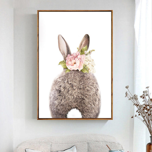 Bunny Back Framed Canvas Print 50x70